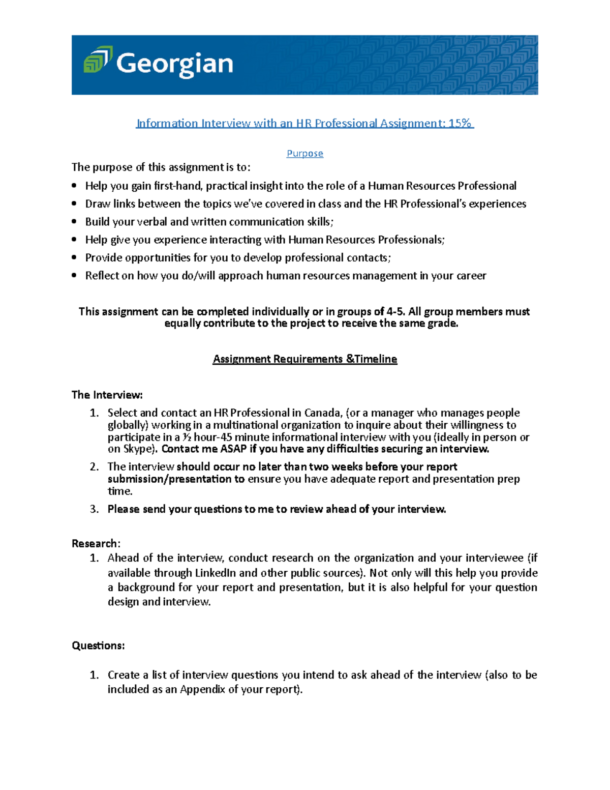UTF-8''Assignment - Important group assignment - Information Interview ...