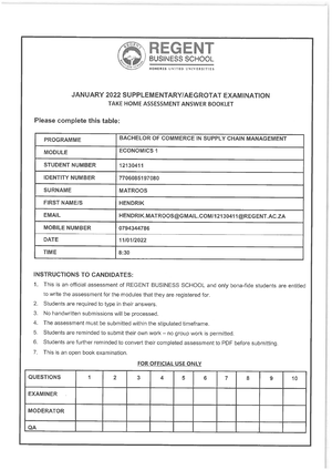 regent business school assignment answers