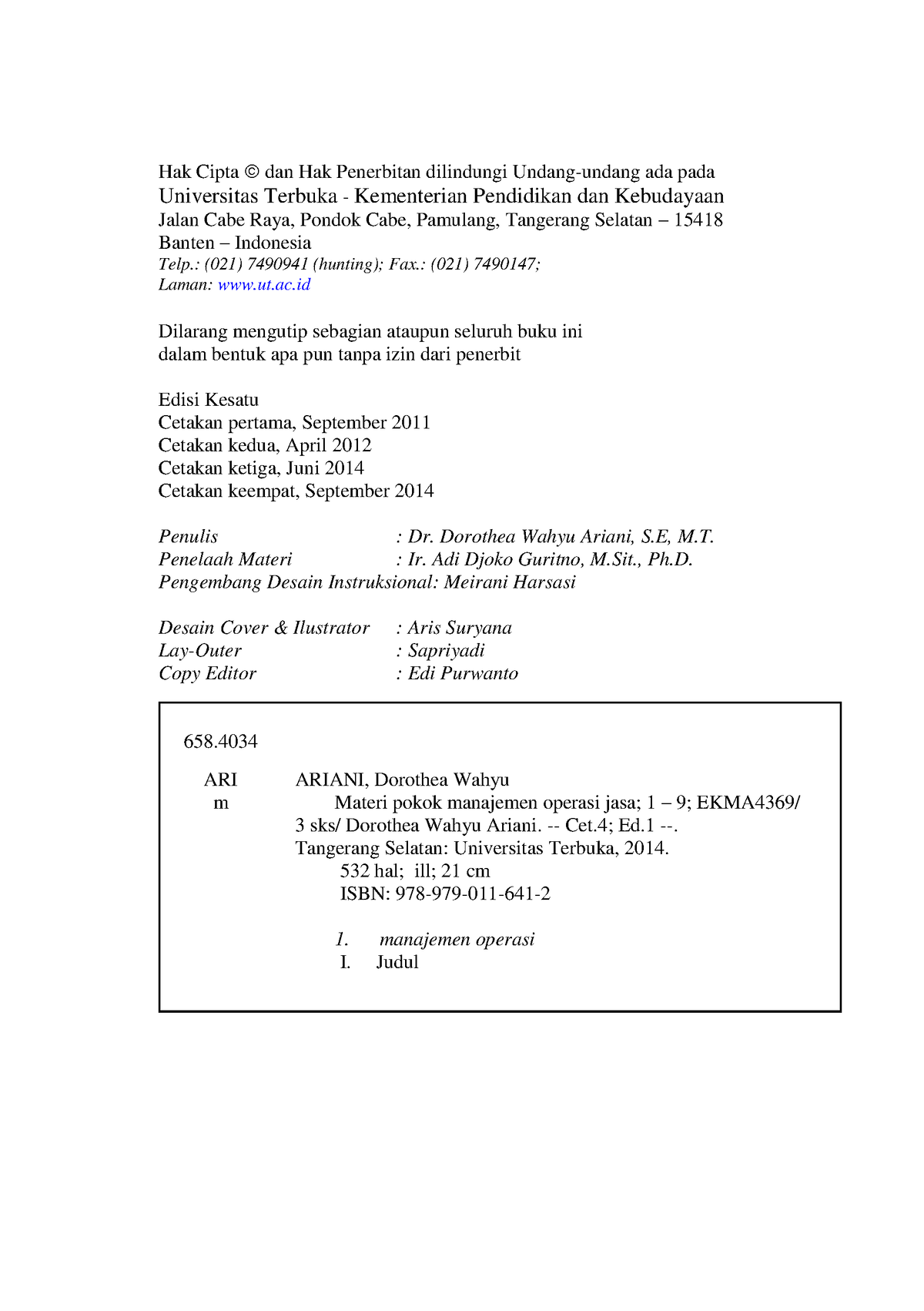 EKMA4369-KDT - Lecture Note. - Hak Cipta Dan Hak Penerbitan Dilindungi ...