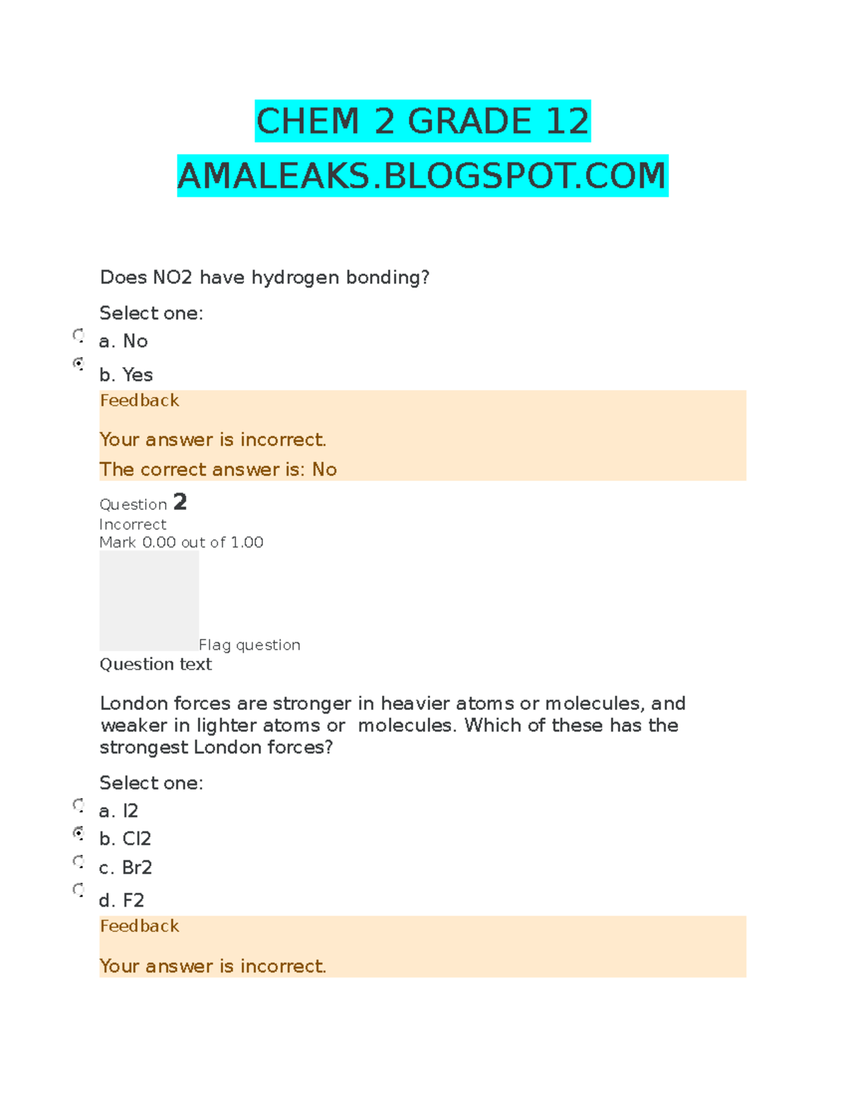 [ Amaleaks. Blogspot.COM] General Chemistry 2 Grade 12 - CHEM 2 GRADE ...