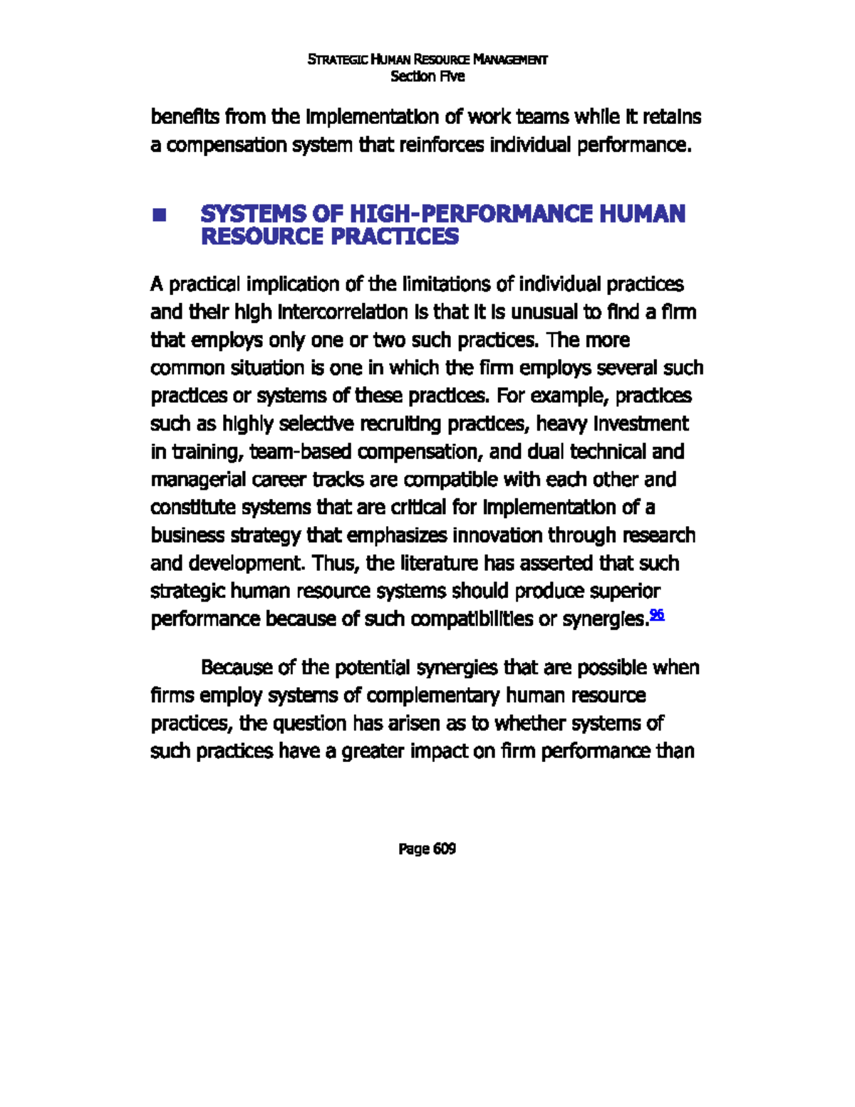 Systems Of High Performance Human Human Resource Management Studocu