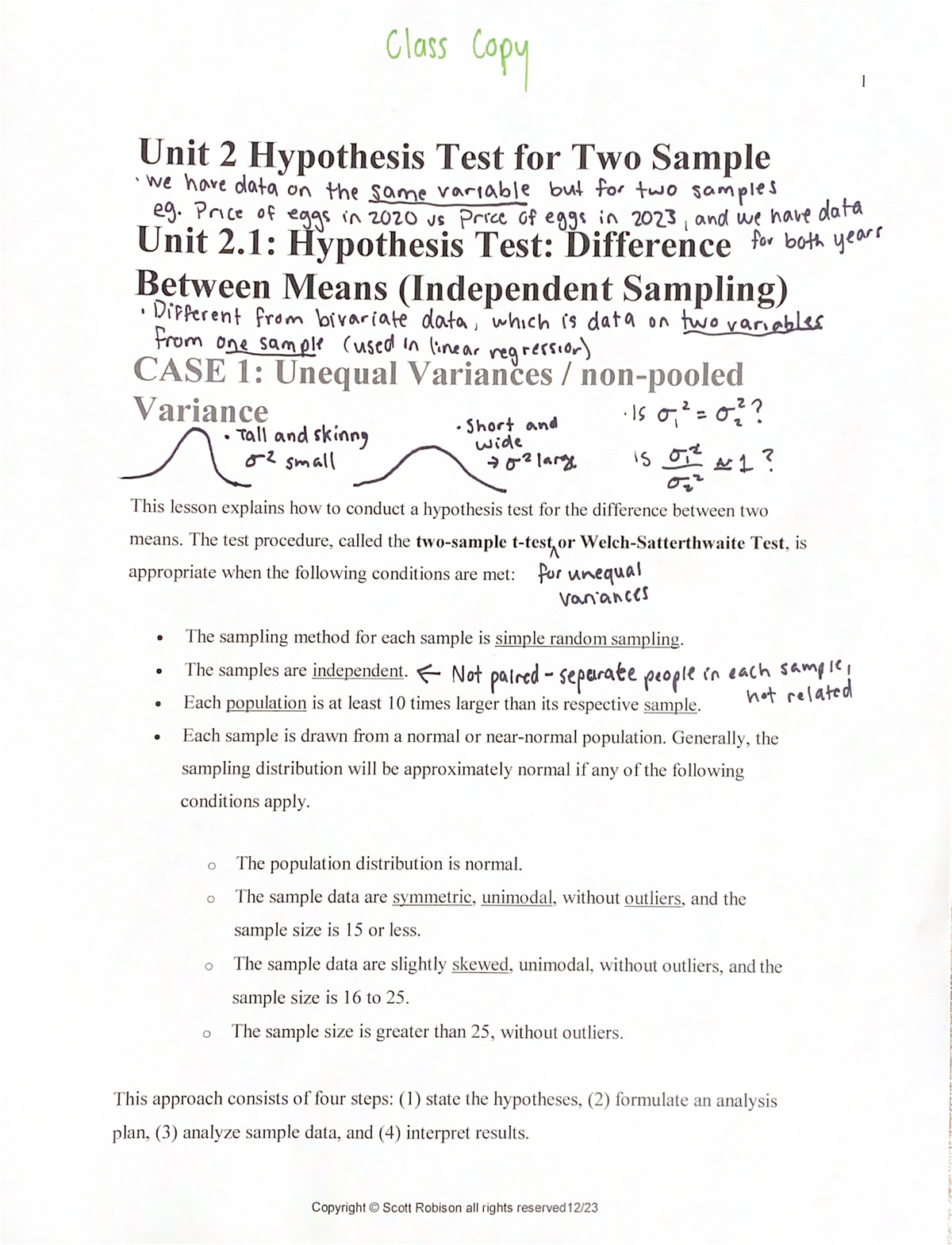 STAT 217 L02 Unit 2.1 Notes - Stat 217 - Studocu