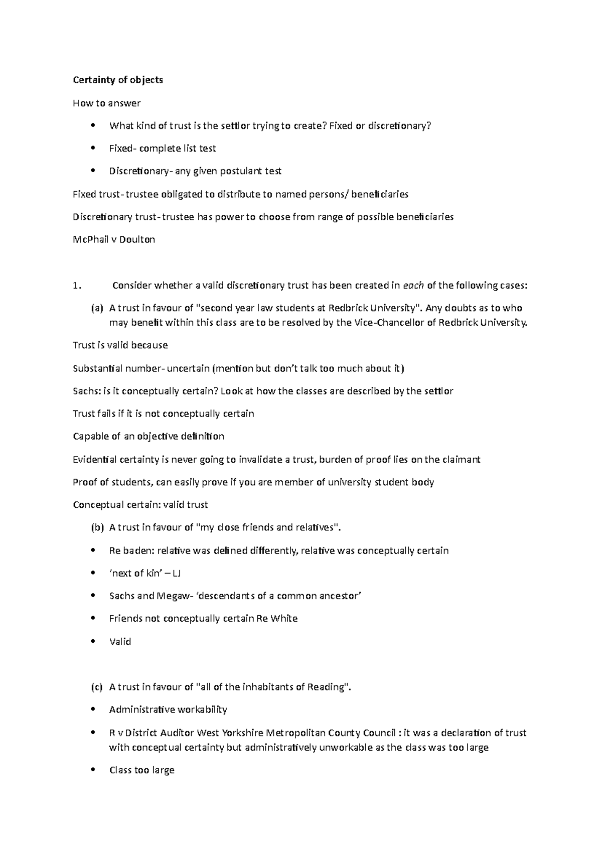 Certainty of objects questions - Certainty of objects How to answer ...