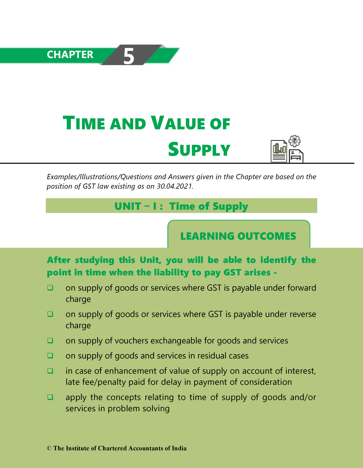 GST-5A - CHAPTER 5 - LEARNING OUTCOMES TIME AND VALUE OF SUPPLY ...