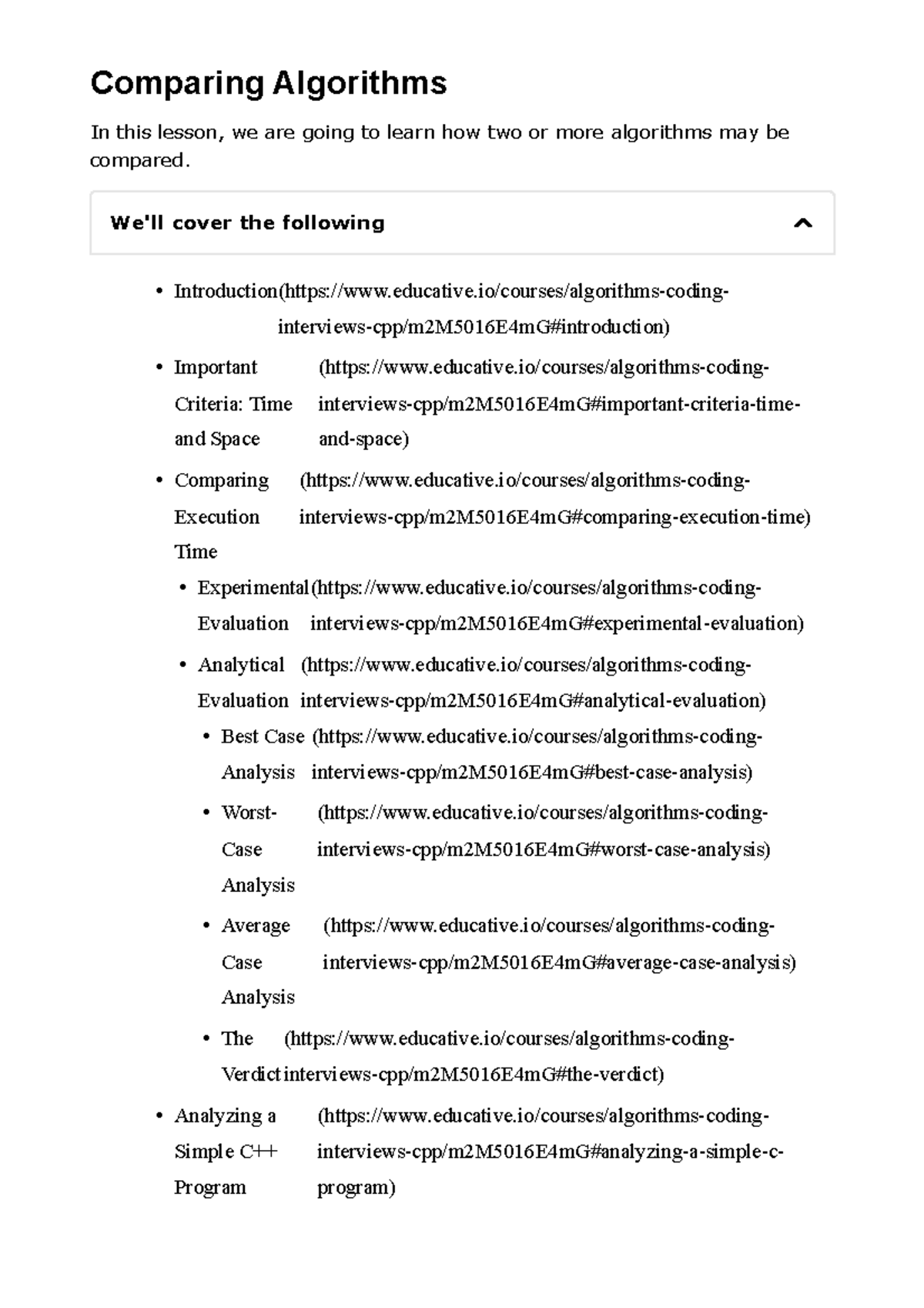 7 Comparing Algorithms - Comparing Algorithms In this lesson, we are ...