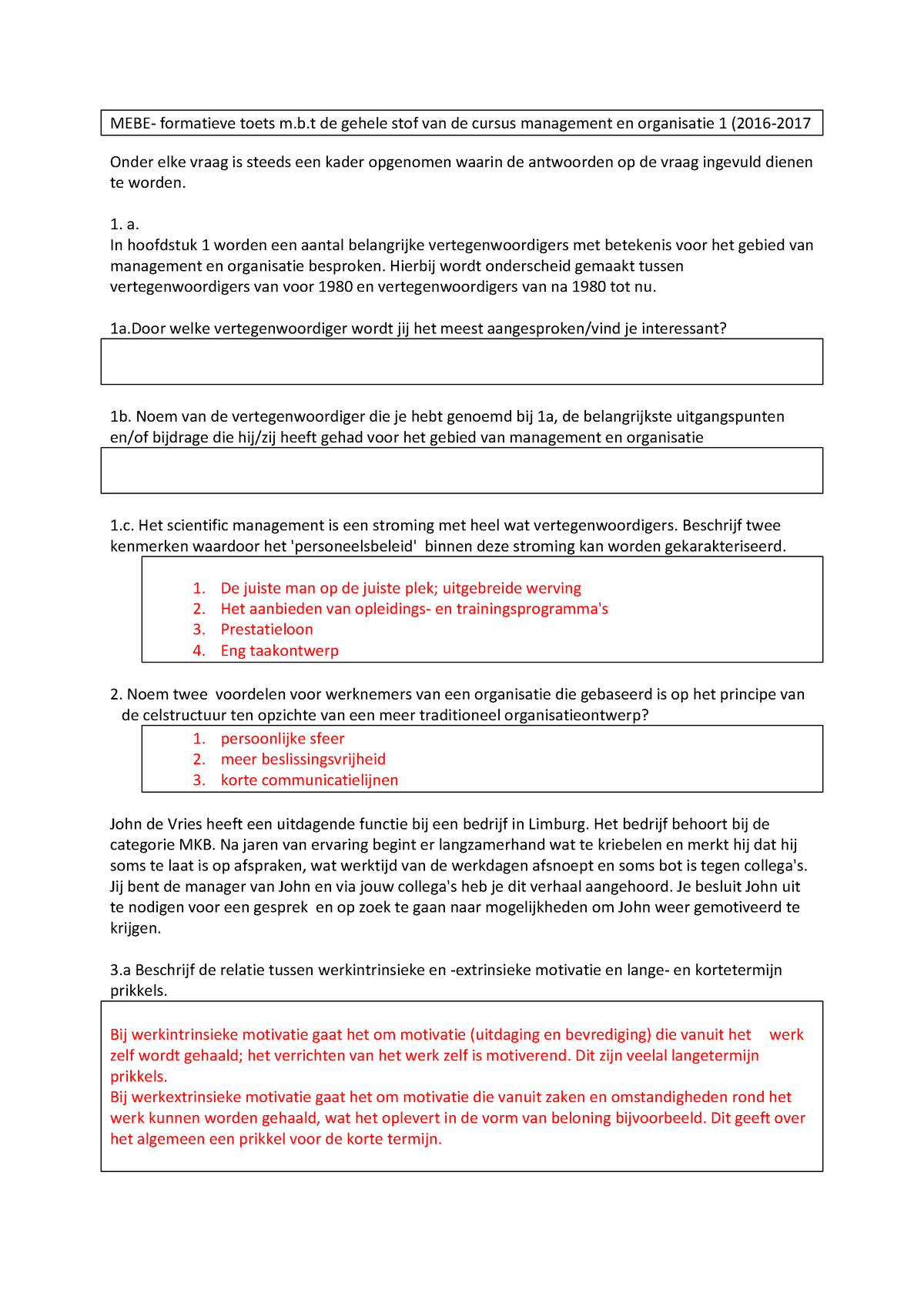 Proef/oefen Tentamen 14 Juni, Vragen En Antwoorden - MEBE- Formatieve ...