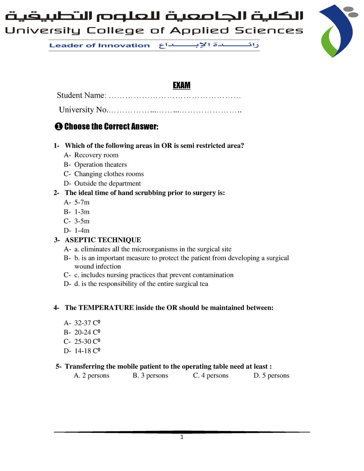 Test MKT-101 Assessment