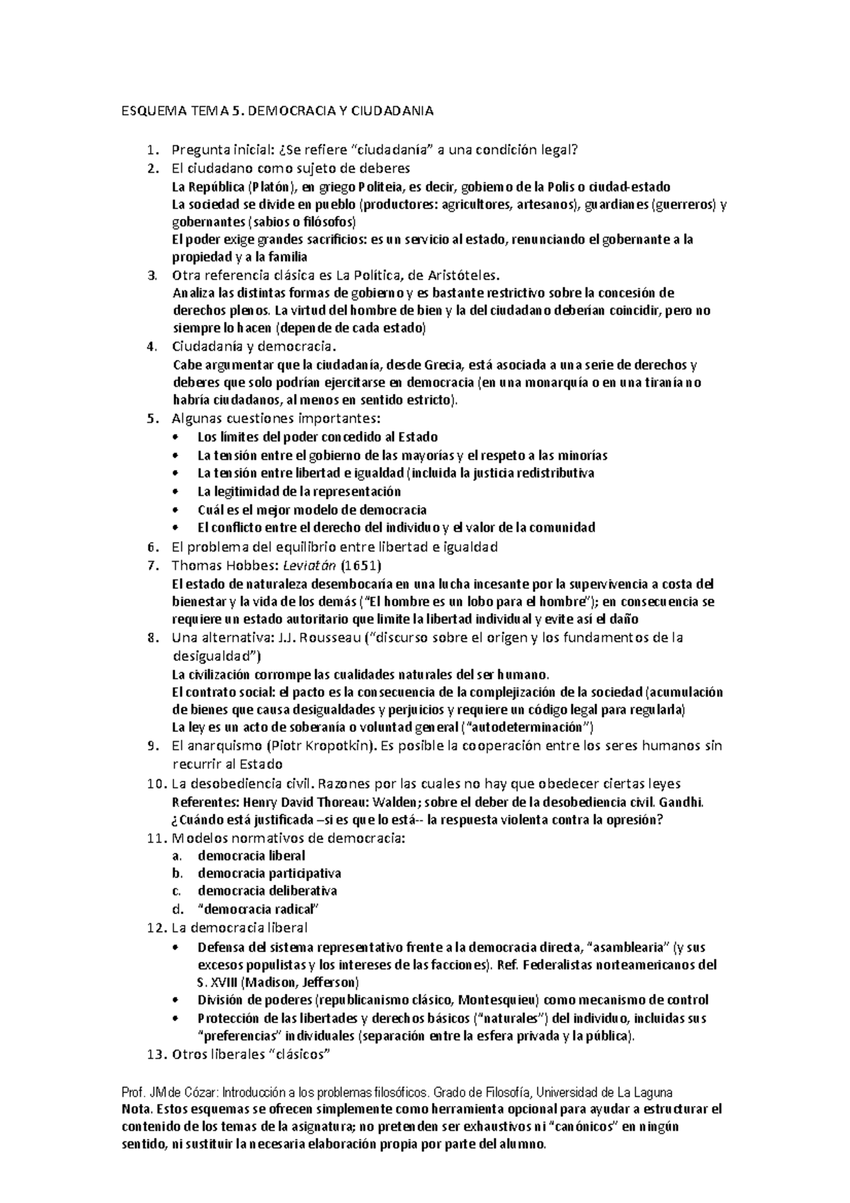 Esquema tema 5 - Apuntes Todo - - Studocu