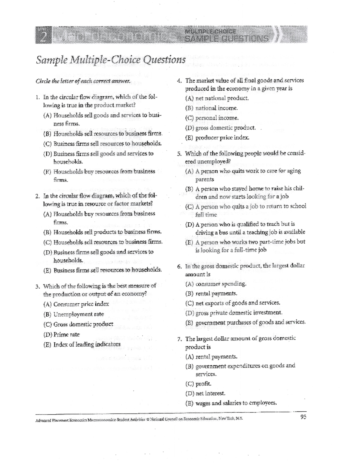 GDP Calculation Review and Answers - Management - Studocu