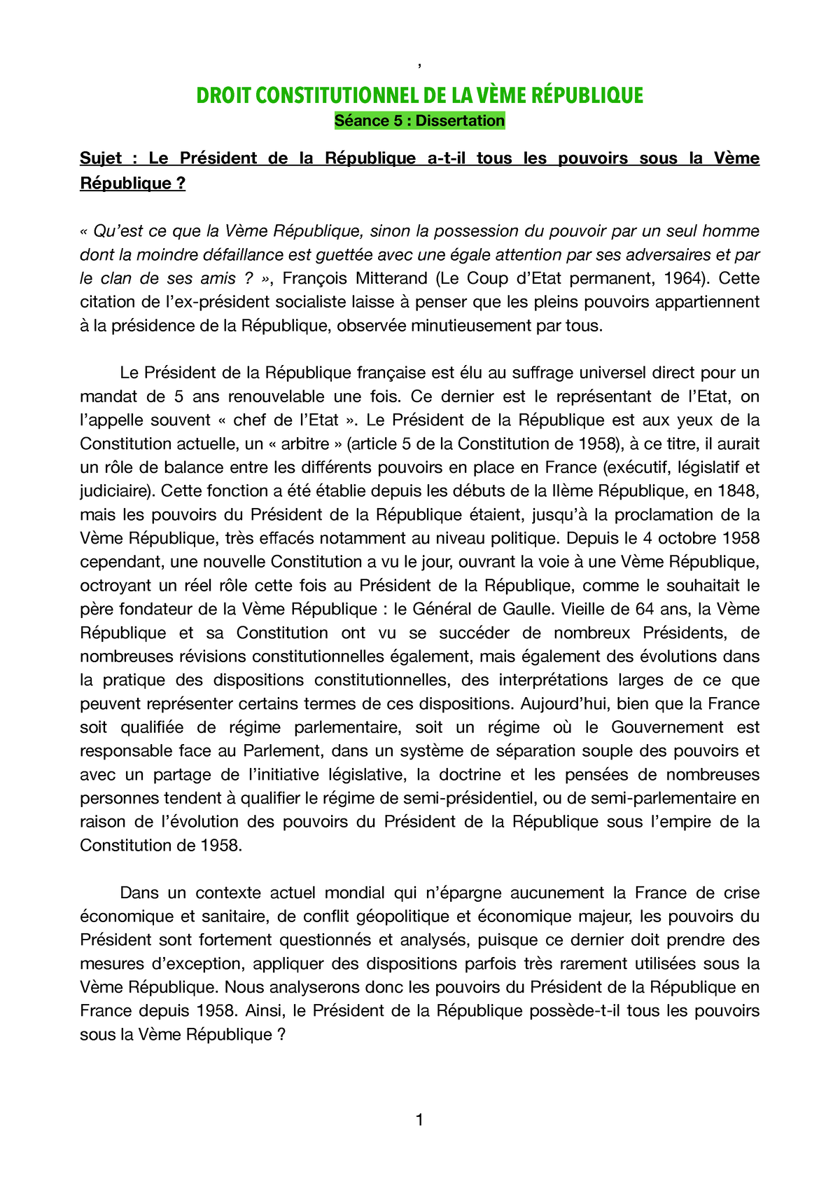 dissertation 4eme republique