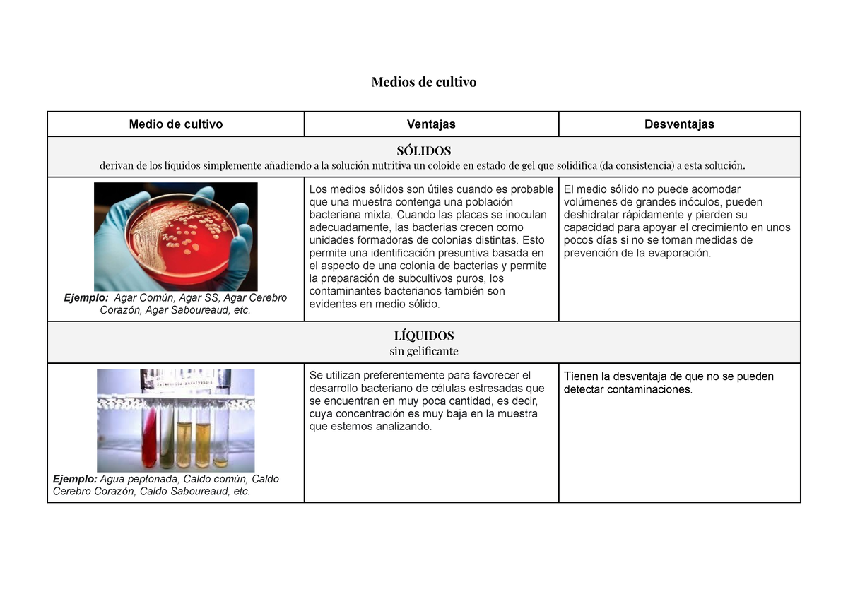 Medios De Cultivo - Medios De Cultivo Medio De Cultivo Ventajas ...