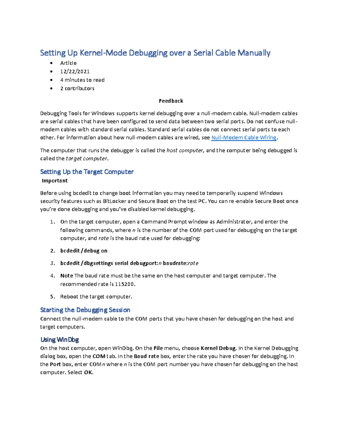Document 33 (37) - Bob - Setting Up Kernel-Mode Debugging over a Serial ...