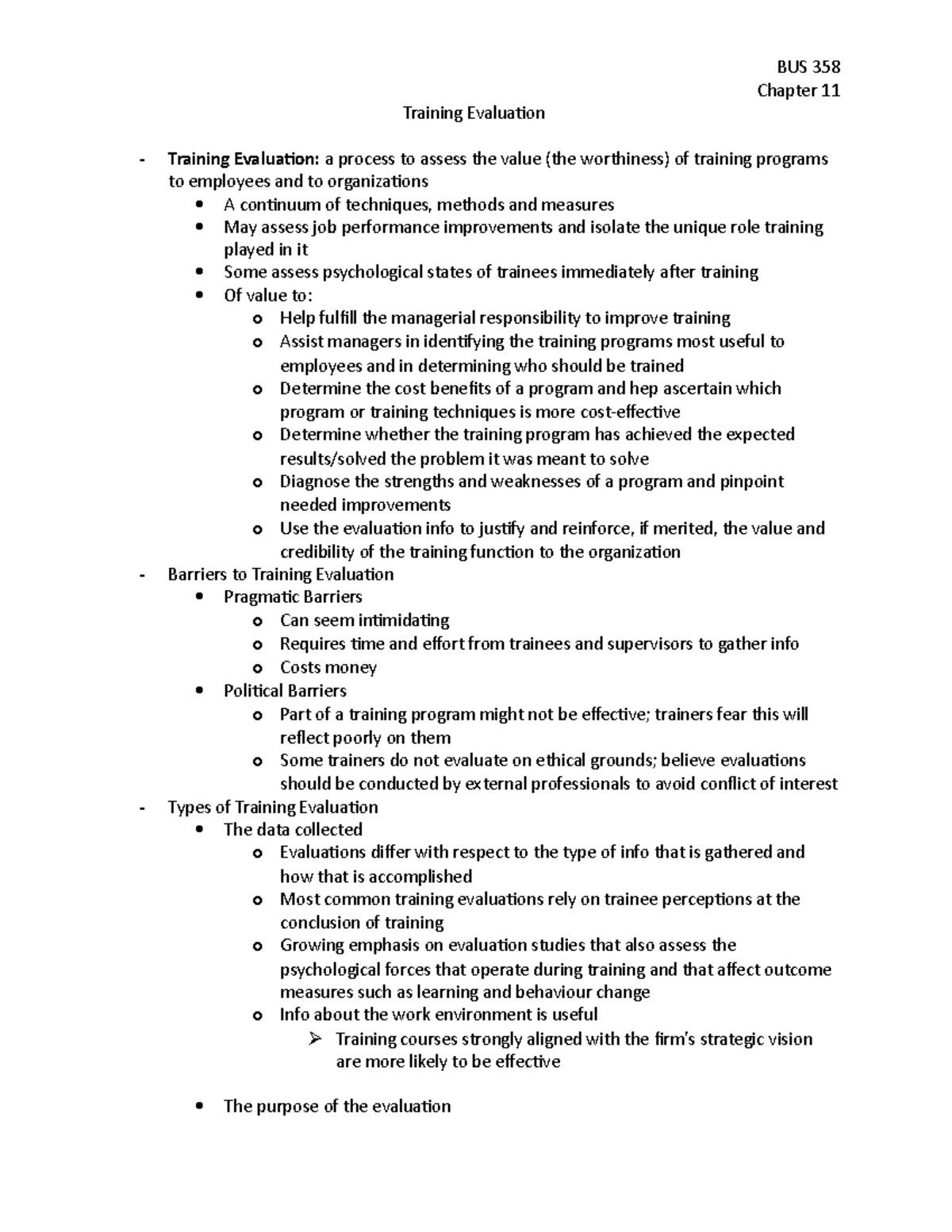 Chapter 11 - Summary Managing Performance Through Training and ...