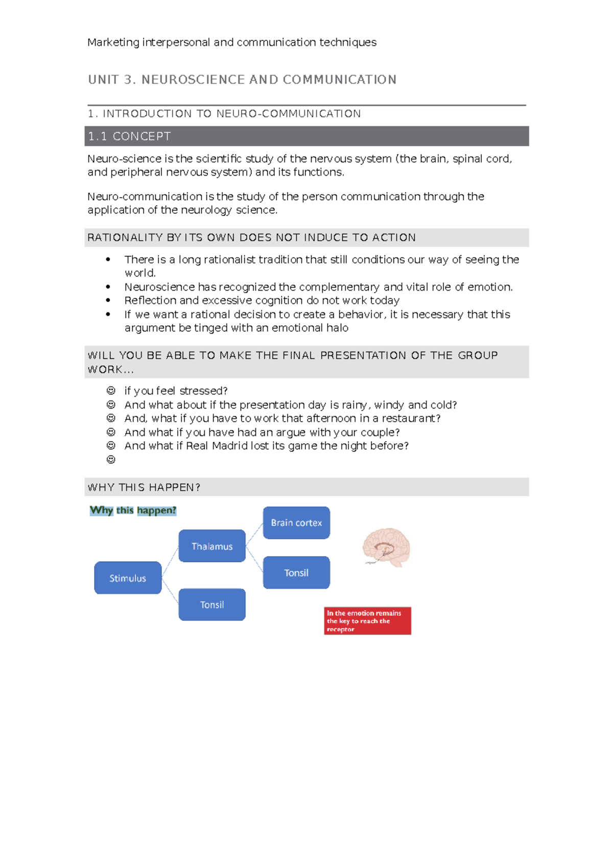 Unit 3 Communication Techniques-2 - UNIT 3. NEUROSCIENCE AND ...