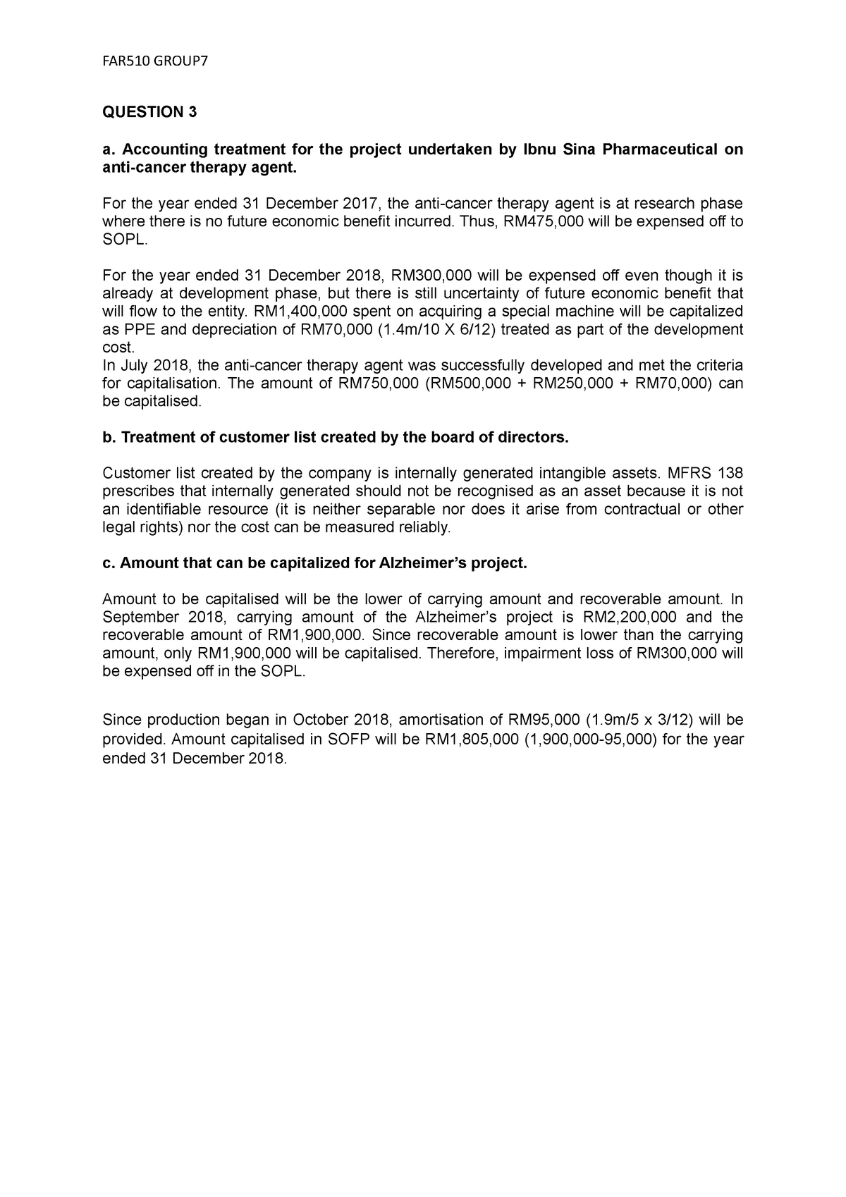 Answer FOR Question 3 JUNE 2019 - group assignment - FAR510 GROUP ...