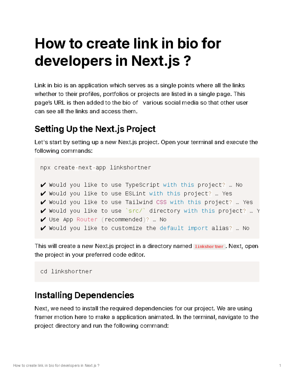 How to create link in bio for developers in Next j a6b8e2e4b714430