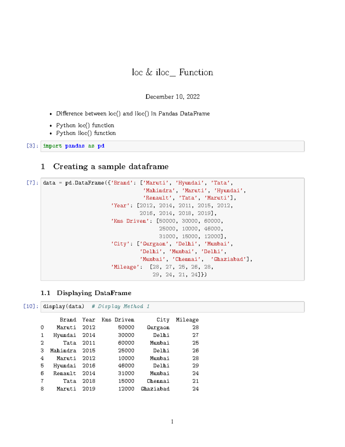Pandas loc & iloc Function - loc & iloc_ Function December 10, 2022 ...