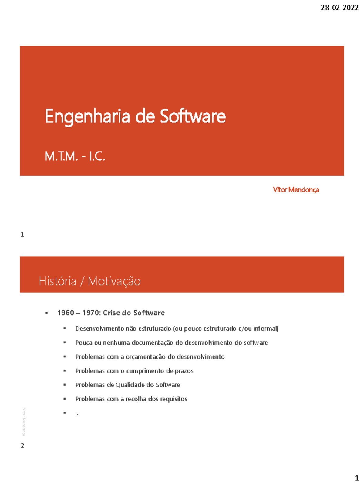 Diapositivos Sobre Aulas de Eng. de Software 1 - Engenharia de Software ...