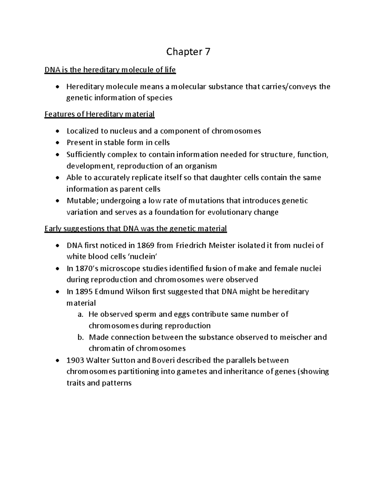 Genetics Chapter 7 - Chapter 7 DNA is the hereditary molecule of life ...