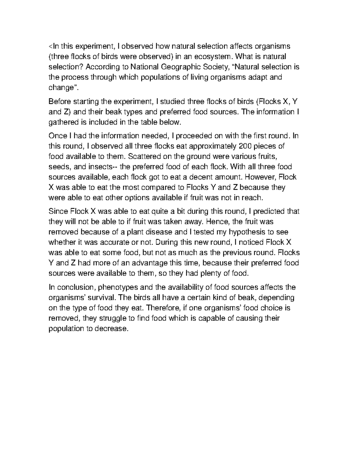 Lab Natural Selection