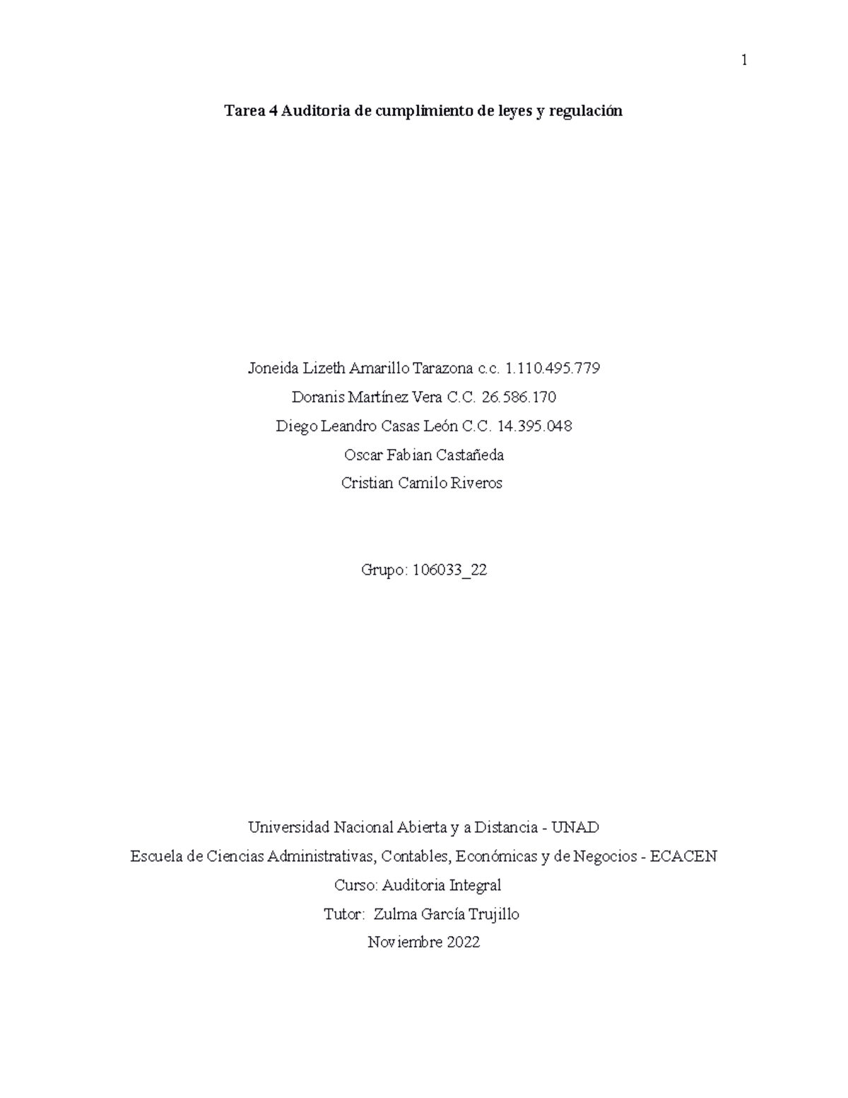 Tarea 4 Grupo 106033 22 Mio Tarea 4 Auditoria De Cumplimiento De Leyes Y Regulación Joneida 4580