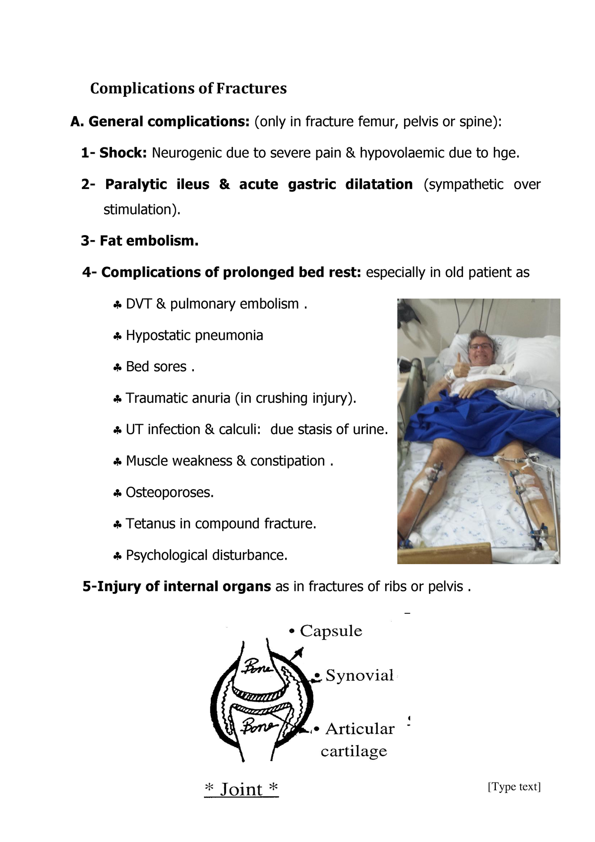 Complications of Fractures - General complications: (only in fracture ...