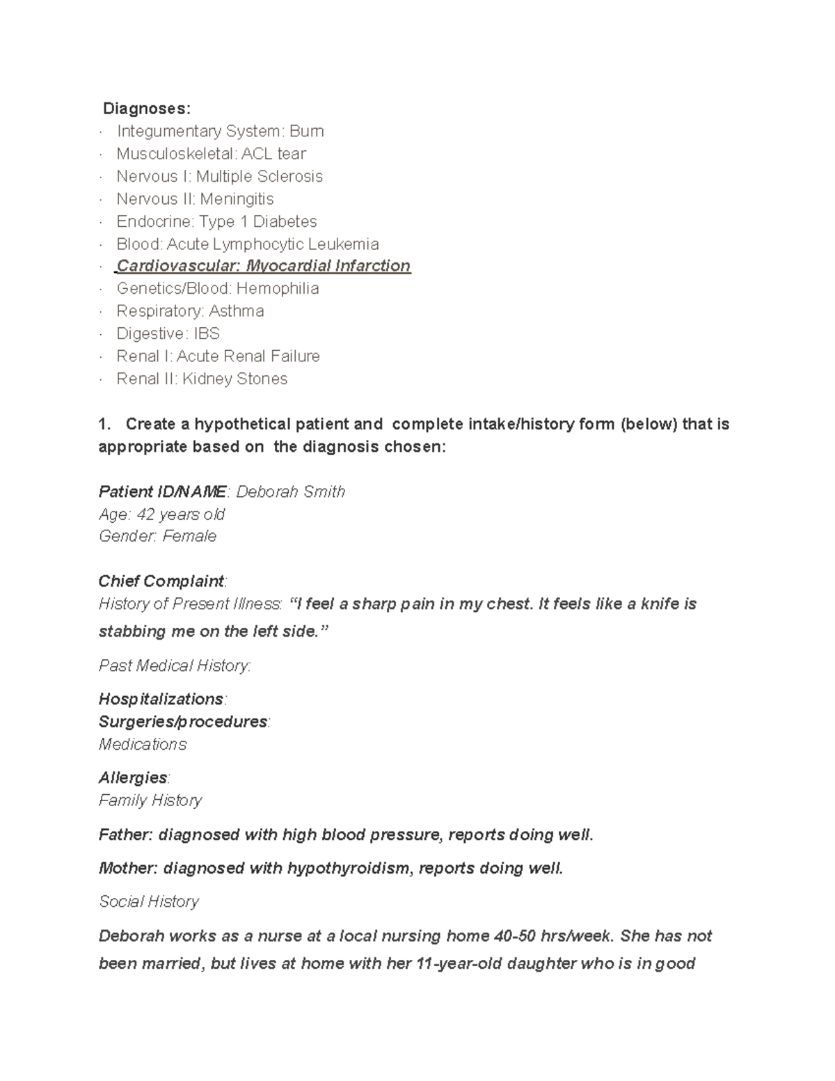 SOAP Note Guide Diagnoses Integumentary System Burn 