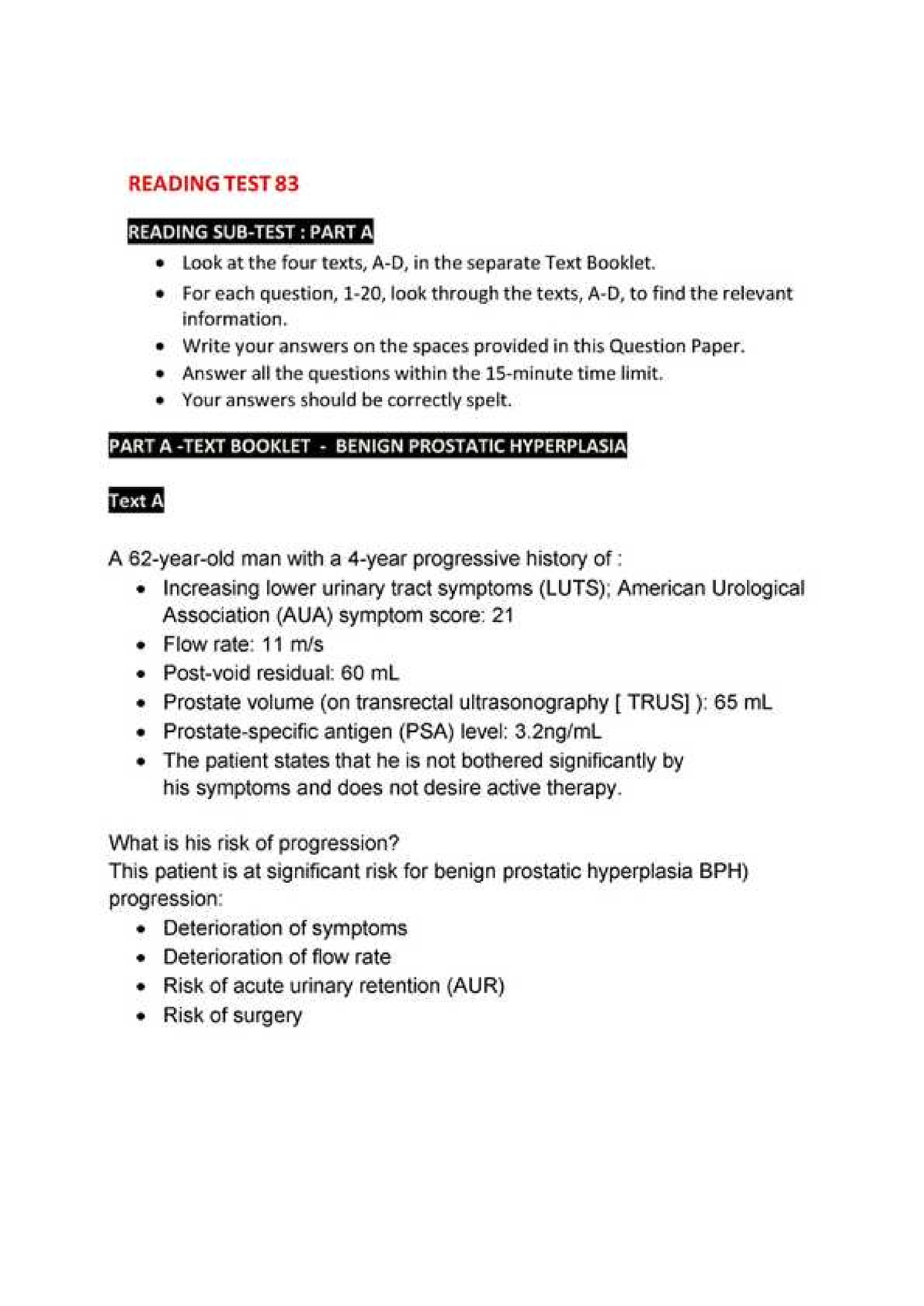 OET Writing Practice TEST-1 - Bachelor In Nursing - Studocu