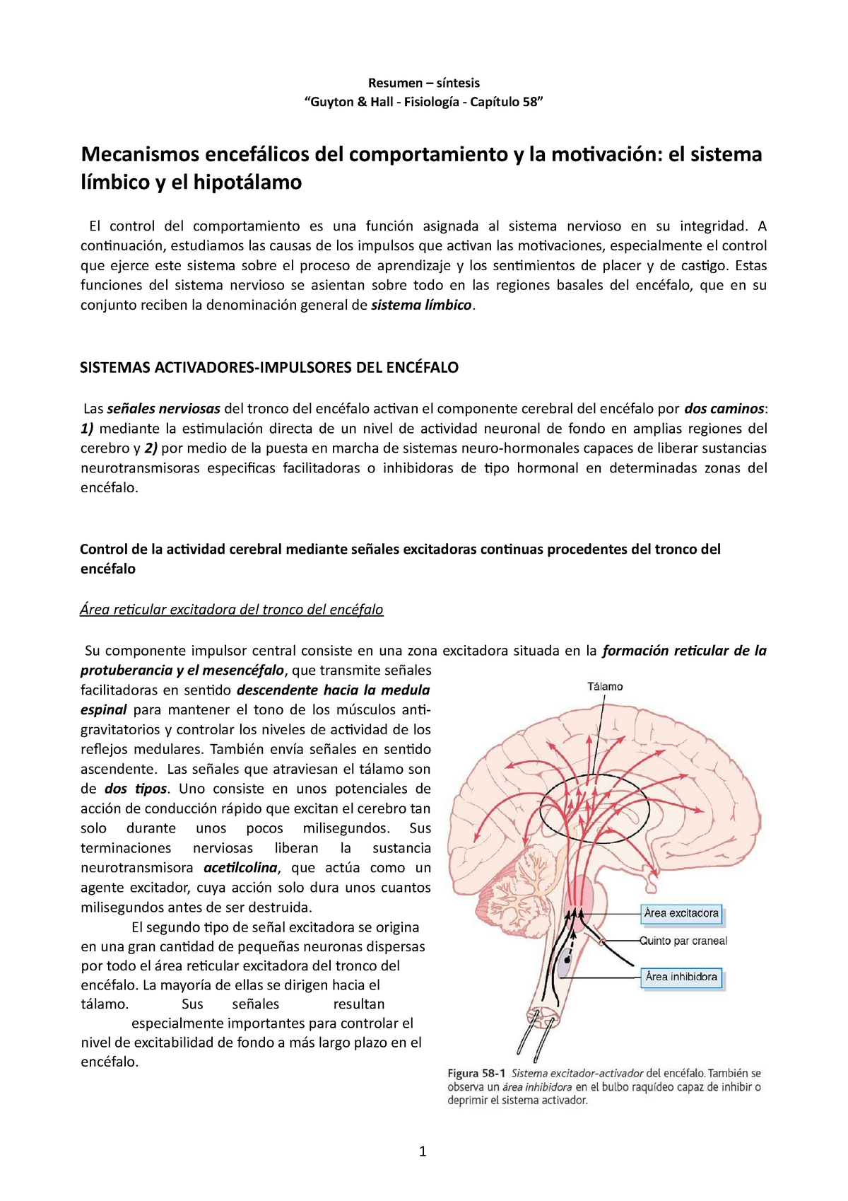 Resumen síntesis Unidad Guyton Hall Fisiología Capítulo Resumen síntesis