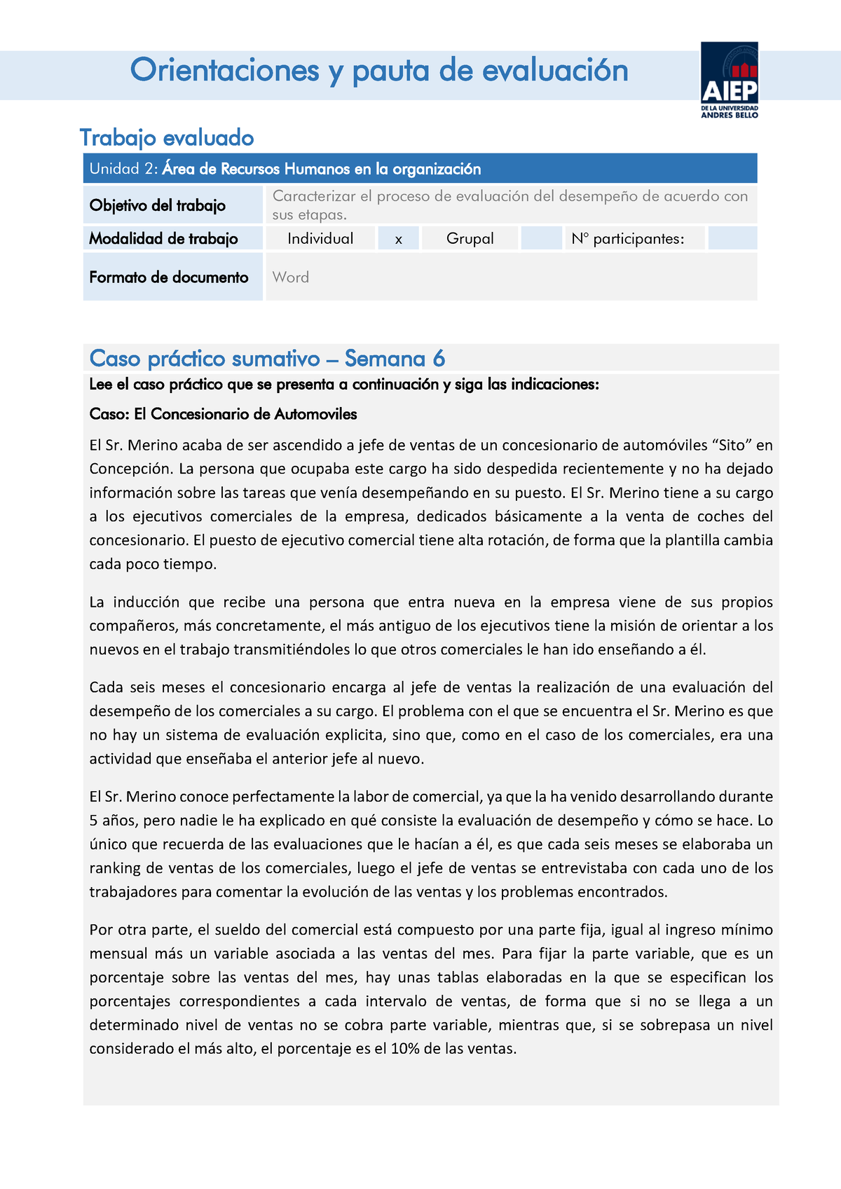 V2 TAD201 Orientaciones Y Pauta De Evaluación Caso Práctico Semana 7 ...