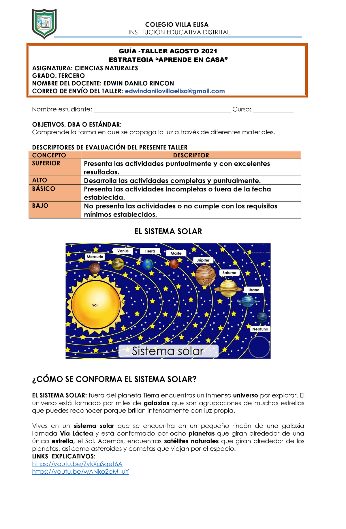 DOCENTECA - El sistema Solar - con actividades.