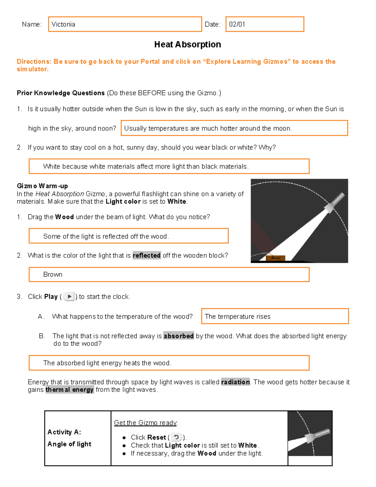 Copy of Heat Absorption Gizmo Lab.pdf Heat Absorption Directions Be