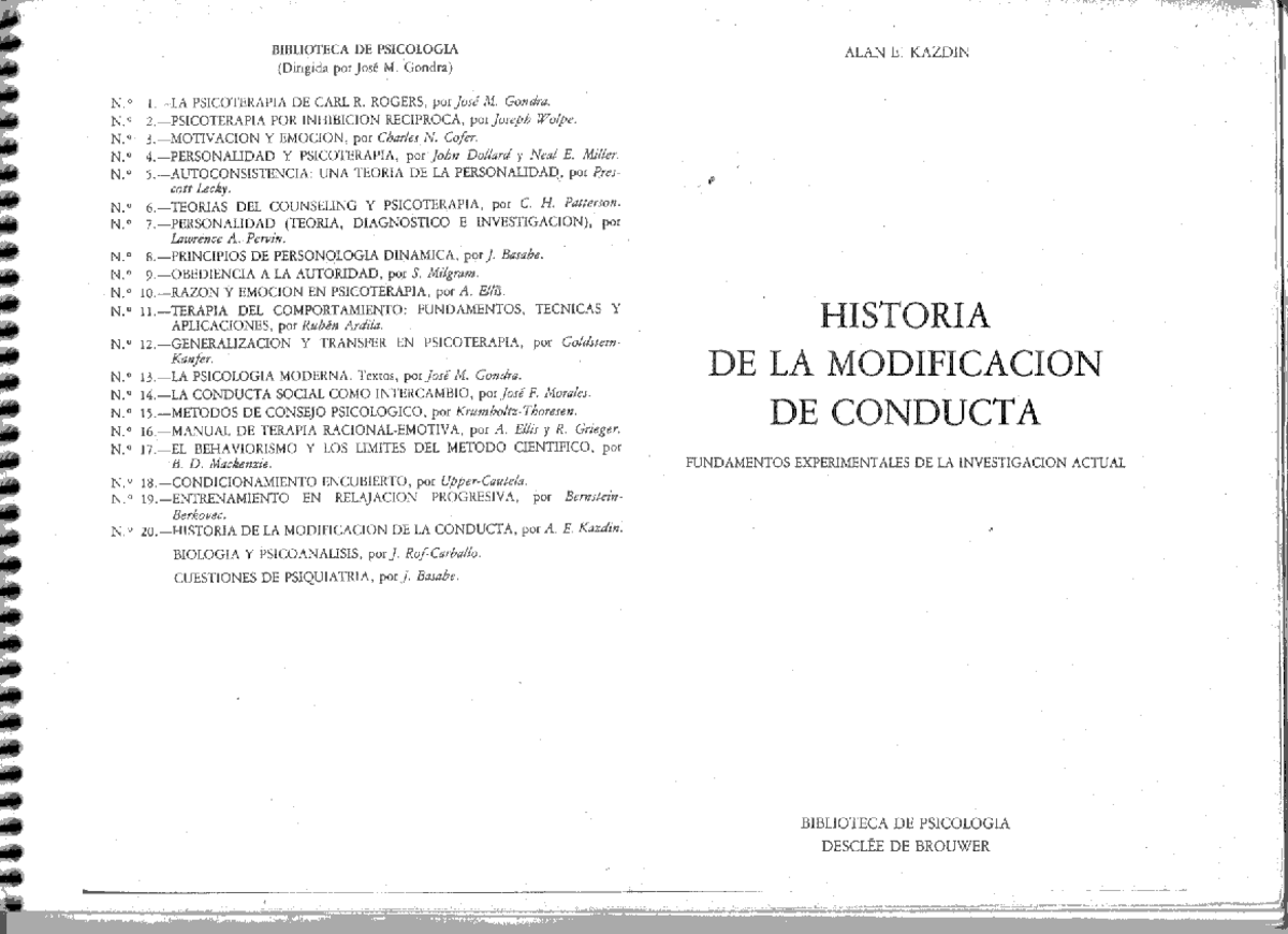 Kazdin, Alan - Historia de la modificacion de conducta - La Evaluación