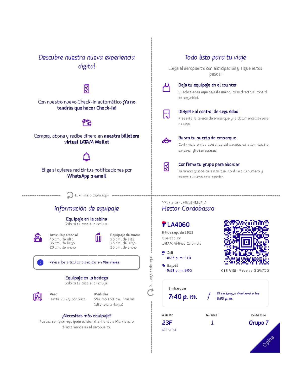 Tarjeta de Embarque Latam Airlines - Descubre nuestra nueva experiencia  digital Con nuestro nuevo - StuDocu