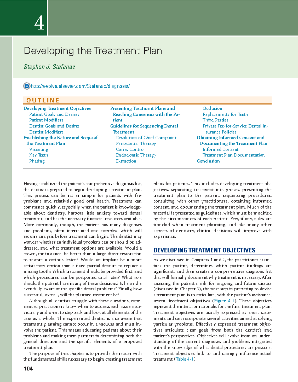 10 - Treatment planning for dentistry - 104 4 Developing the Treatment ...