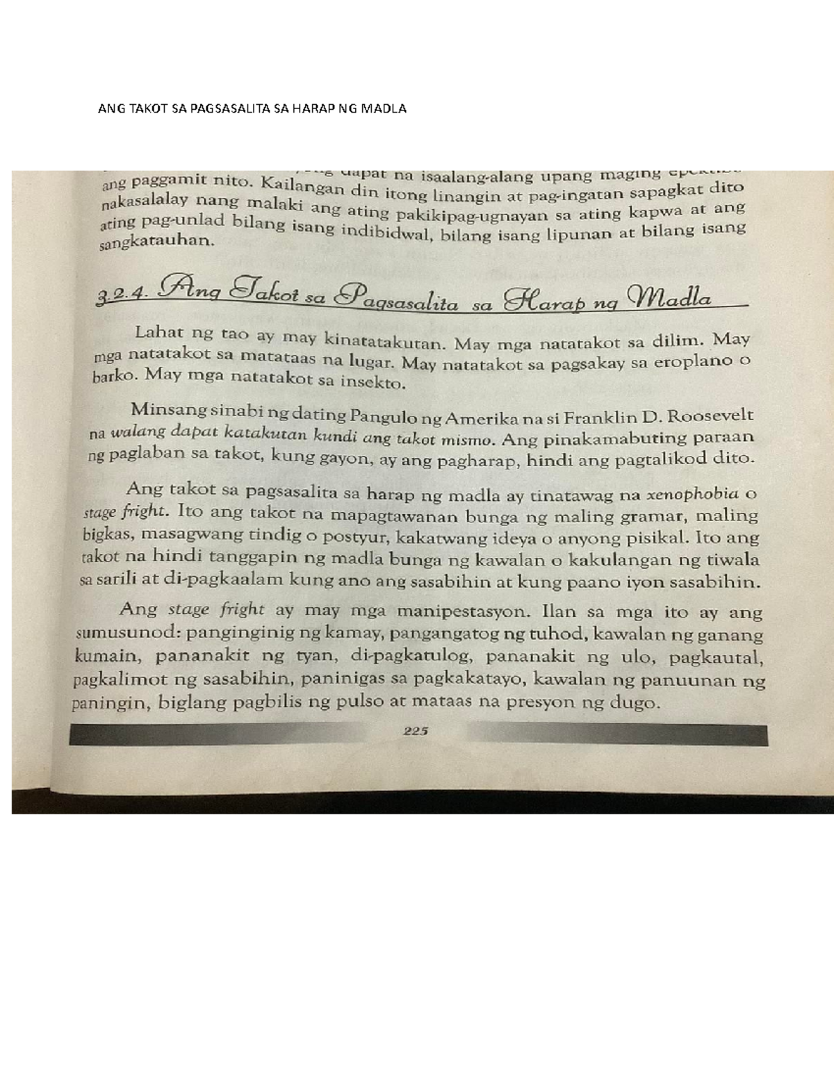 ANG Takot SA Pagsasalita SA Harap NG Madla - Foundations of Special and ...
