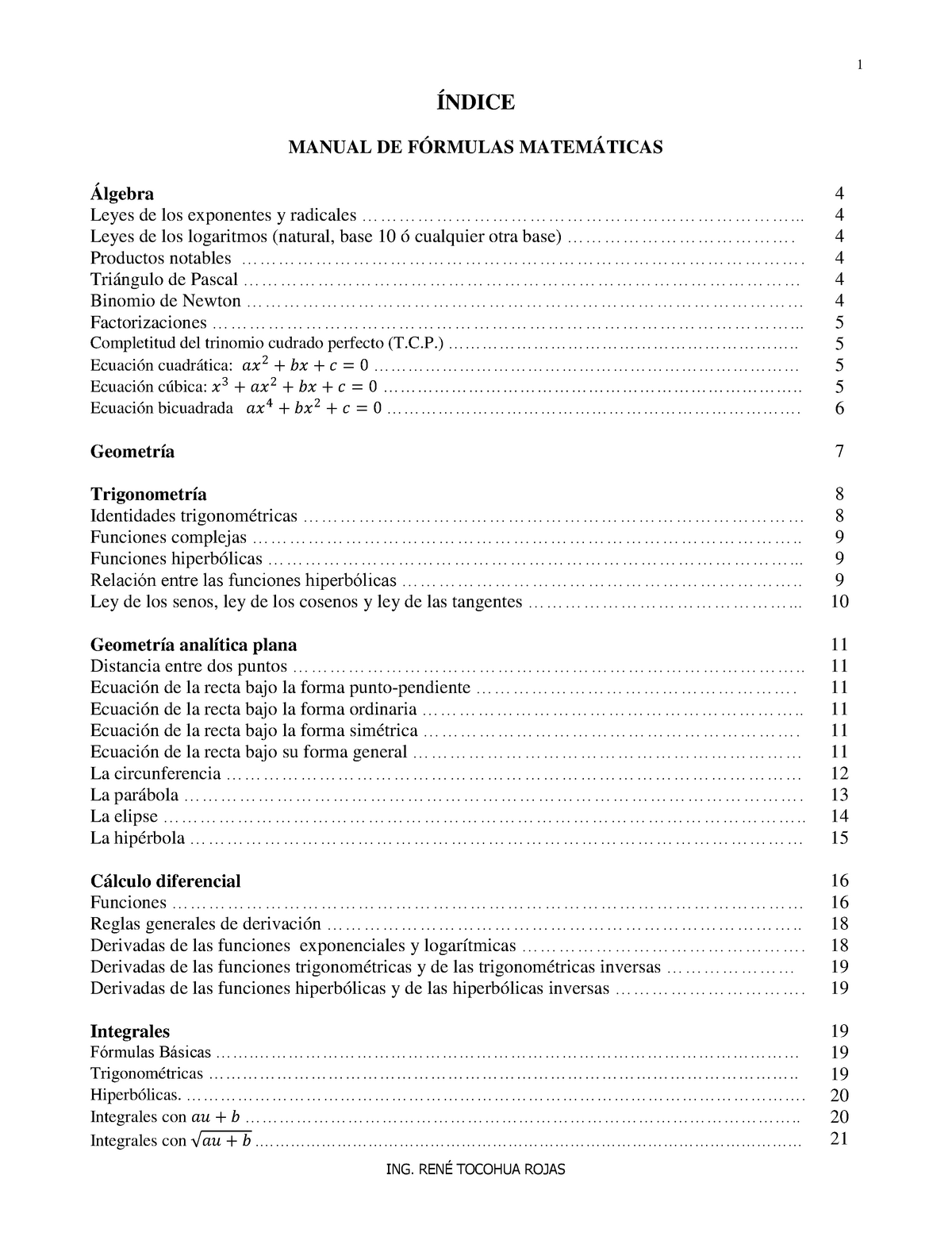 Manual De Formulas 11 06 2017 1 1 Calculo Ipn Studocu