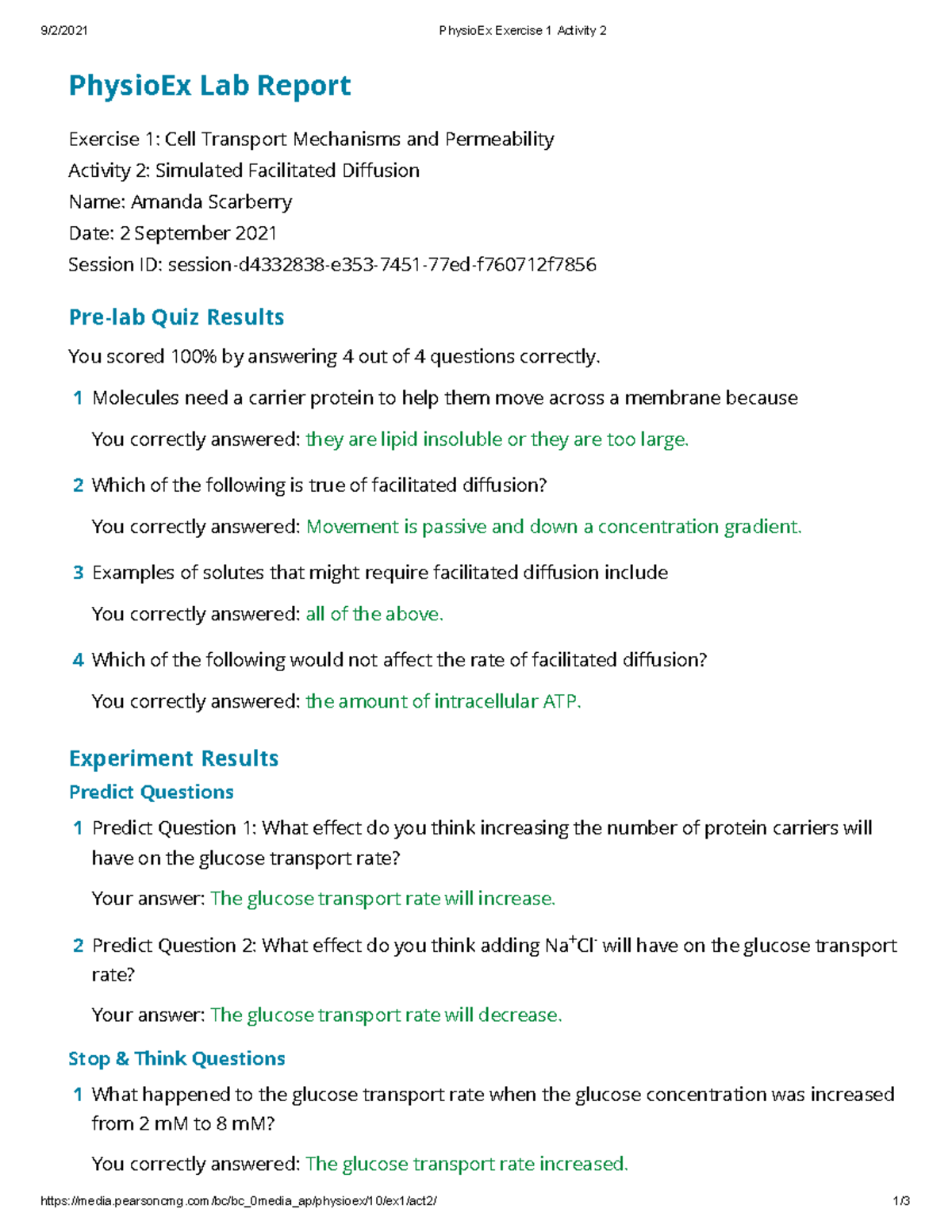 Lab Report Physio Ex Exercise 1 Activity 2 - 9/2/2021 PhysioEx Exercise ...