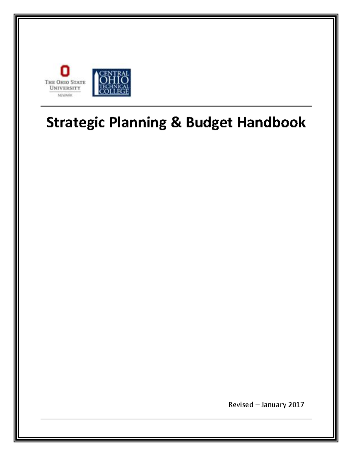 Strategic Planning Handbook REV Jan 2017 Strategic Planning