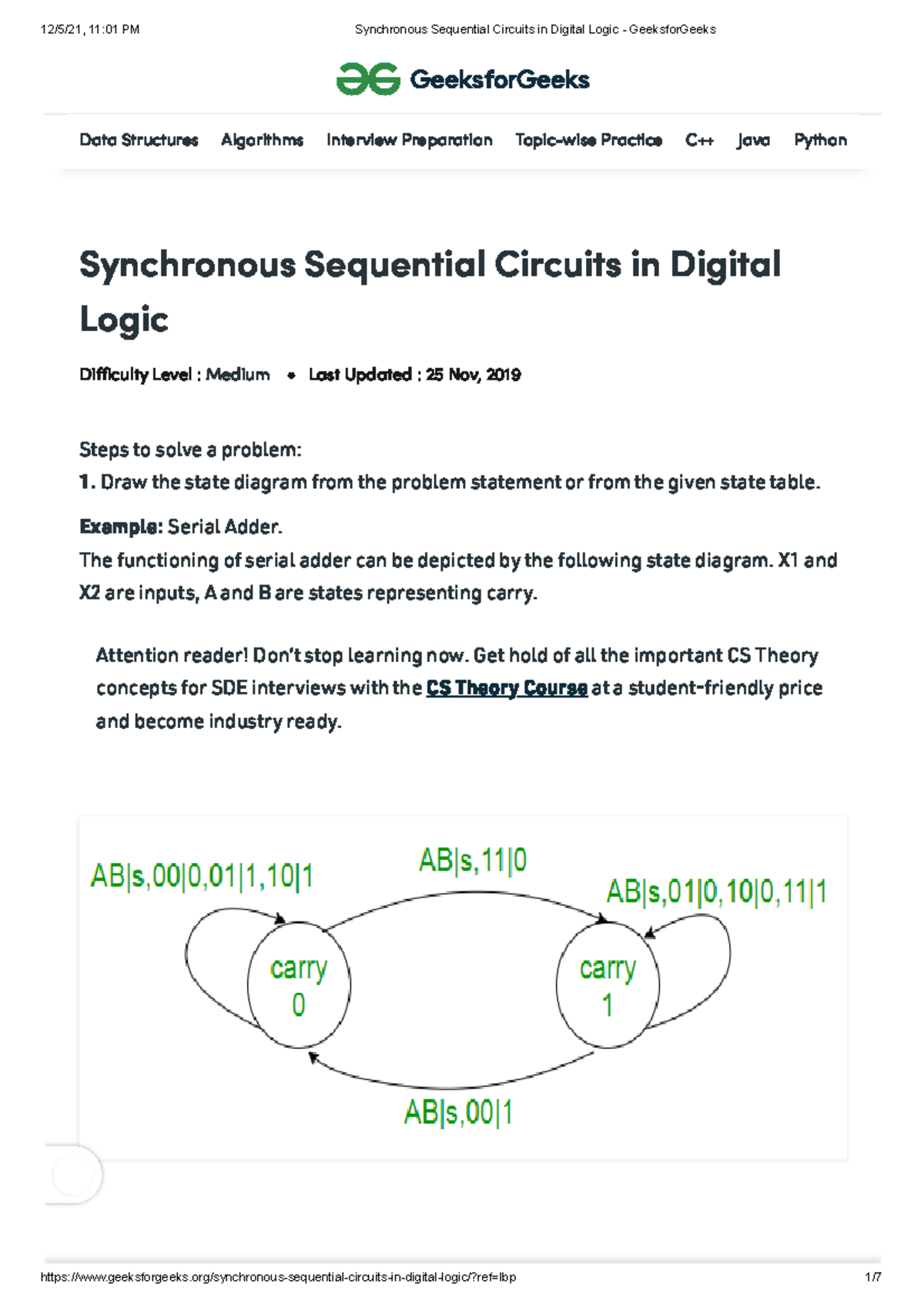 Synchronous Sequential Circuits In Digital Logic - Geeksfor Geeks ...