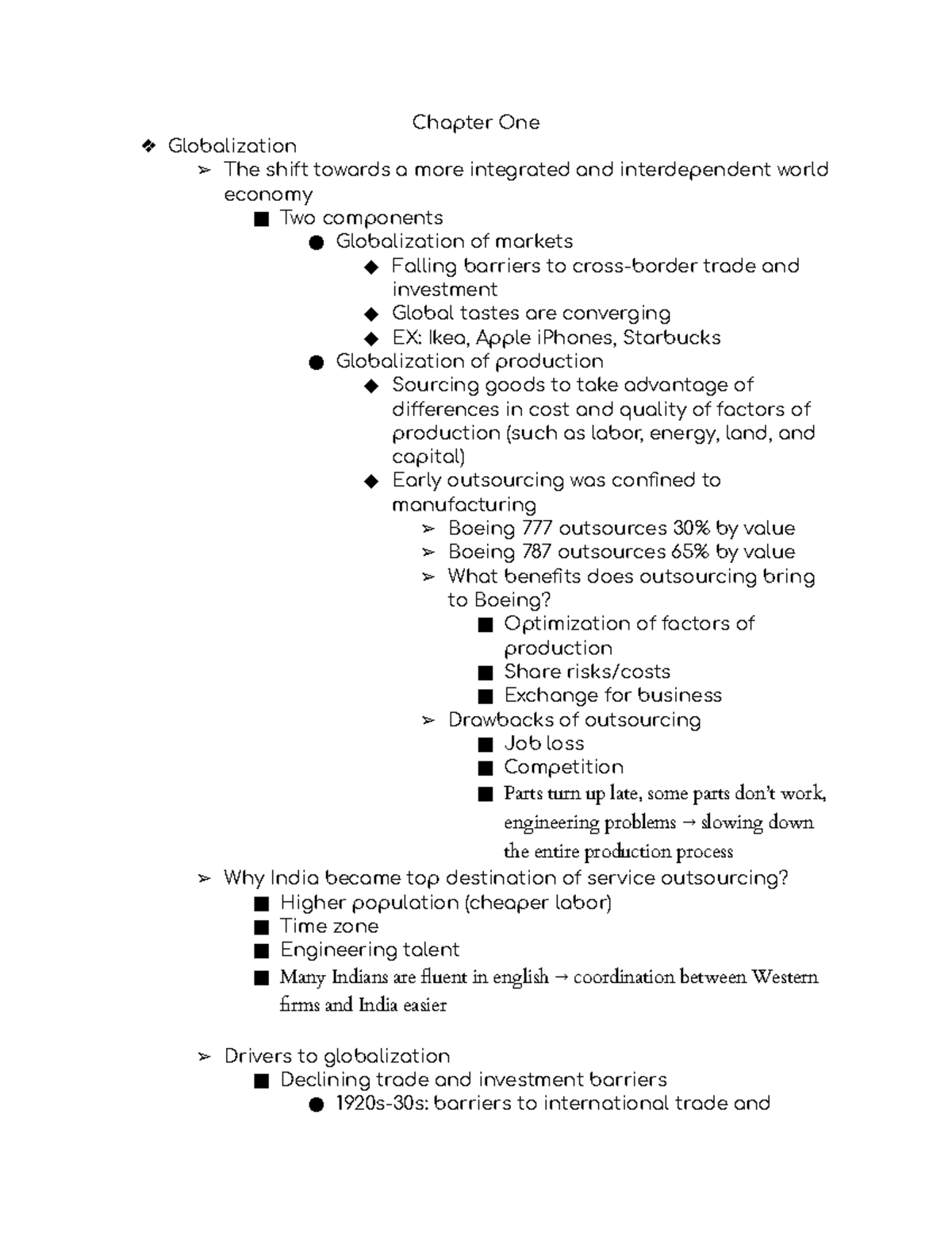 Chapter One - Chapter One Globalization The shift towards a more ...