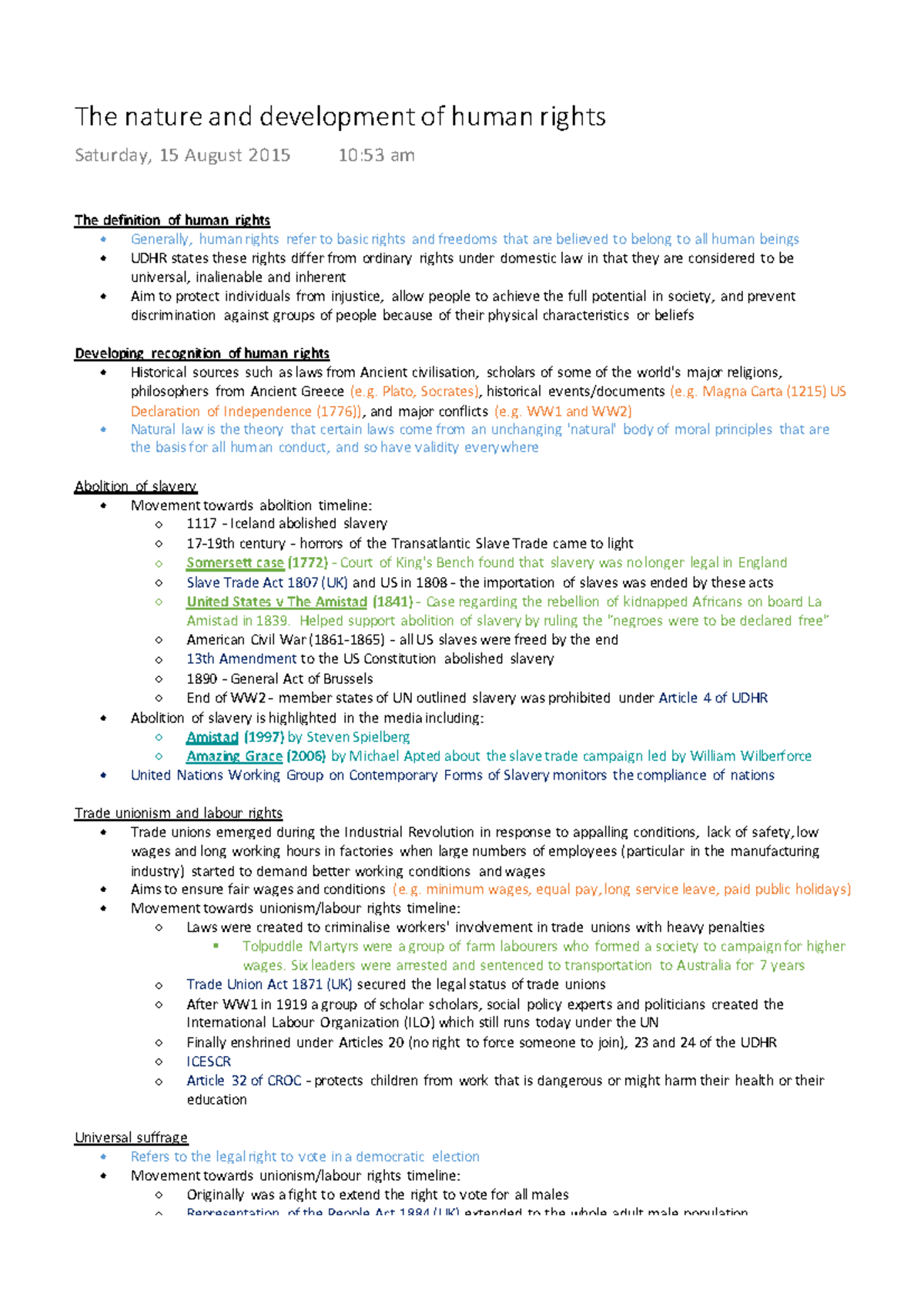 Human Rights: The Nature And Development Of Human Rights - Generally ...