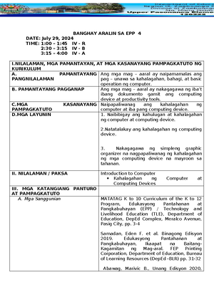 Q1 WS Science 4 Lesson 7 Week-7 - IMPLEMENTATION OF THE MATATAG K TO 10 ...