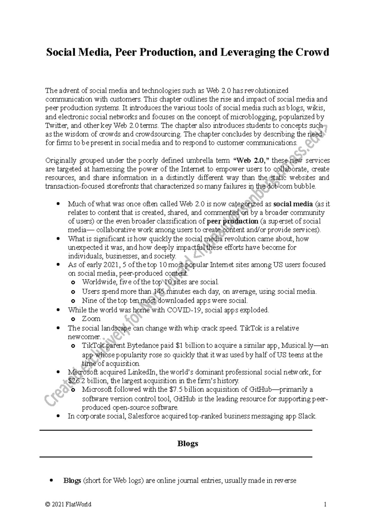 Study Guide Social Media Social Media, Peer Production, and