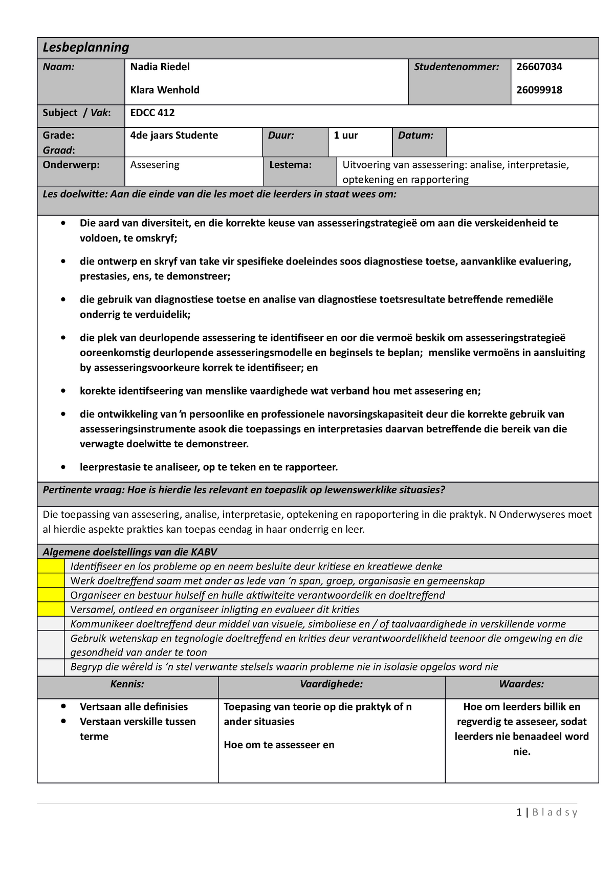 Lesplan Leereenheid 3 Summary Onderwysstelsels Lesbeplanning Naam