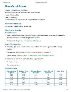 Physio Ex Exercise 11 Activity 4 - PhysioEx Lab Report Exercise 11 ...