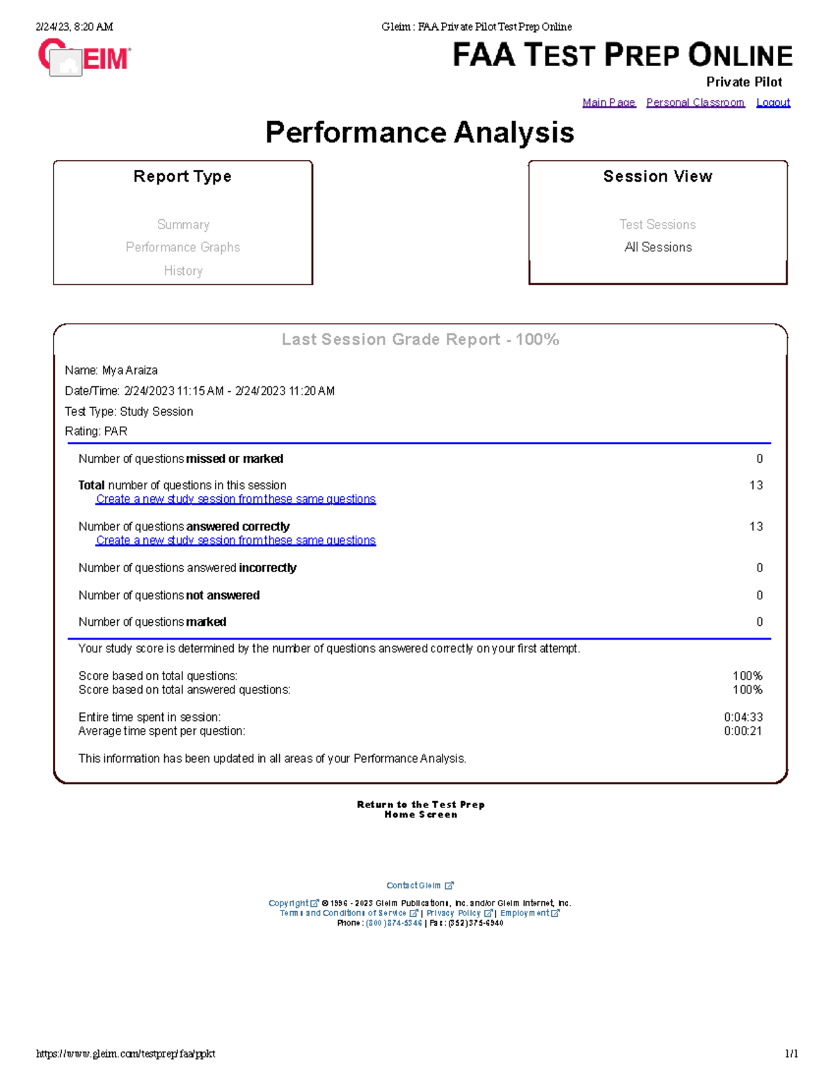 9.4 study session gleim - 2/24/23, 8:20 AM Gleim : FAA Private Pilot ...
