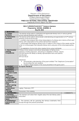 TRF Objective 9 - Trf - 1 RPMS SY 2021- TEACHER REFLECTION FORM (TRF ...