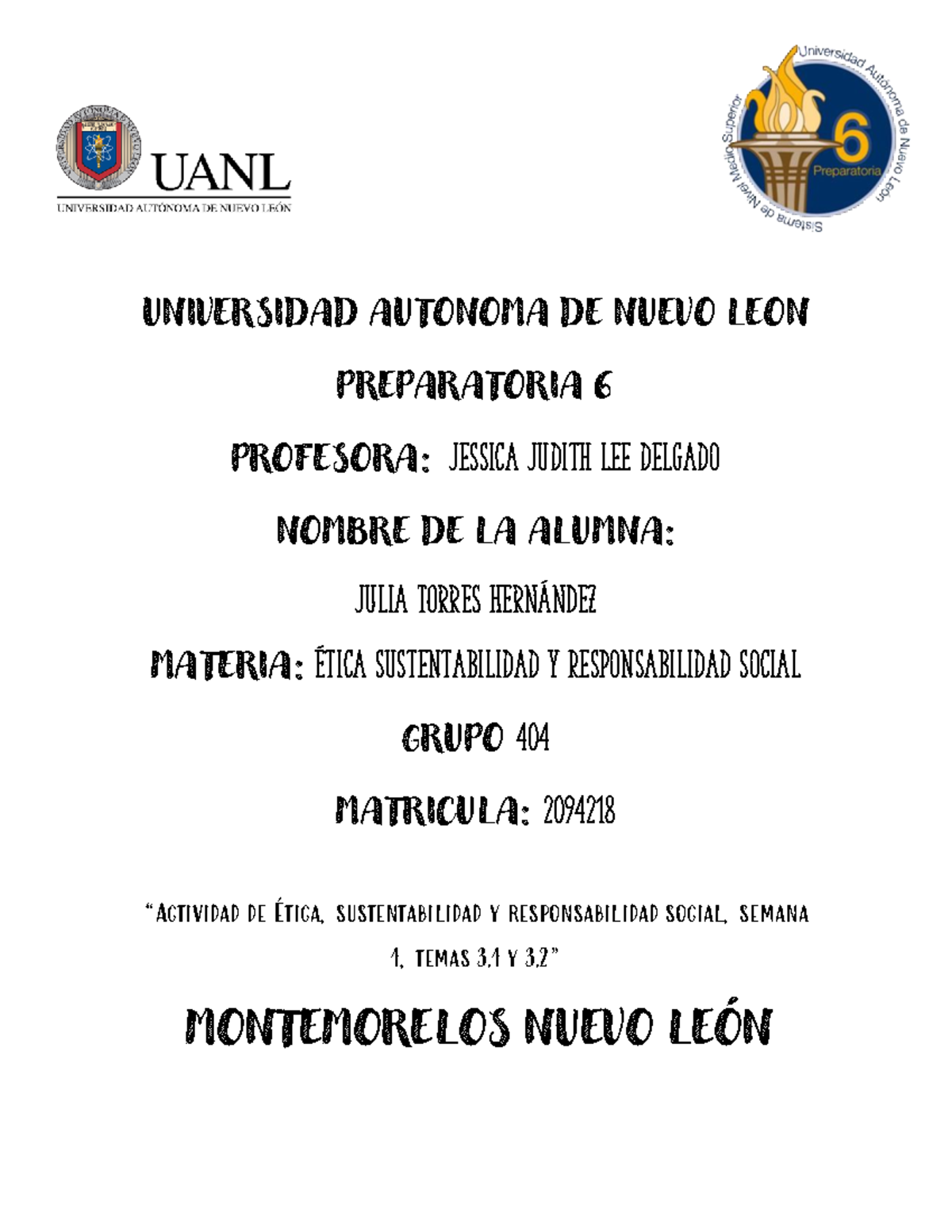 JTH AR-SEM1 Etapa 3 ESRS - UNIVERSIDAD AUTONOMA DE NUEVO LEON ...