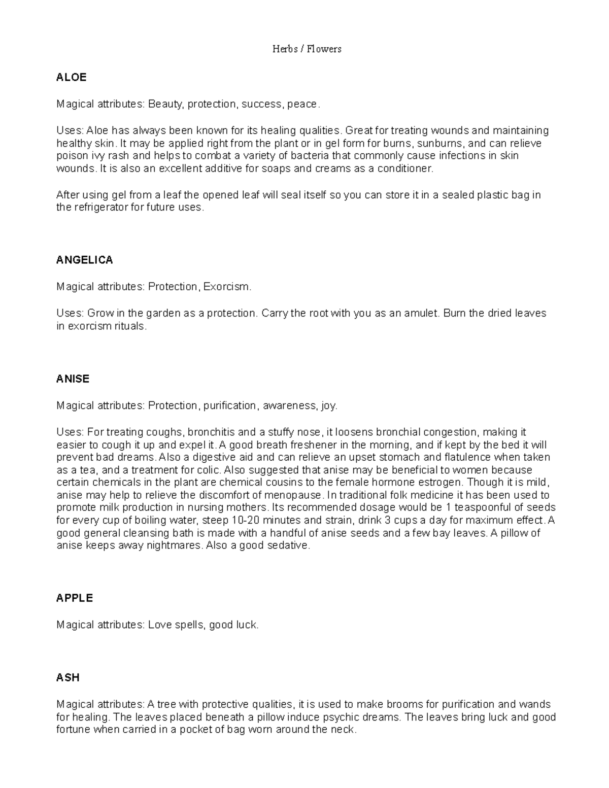 Herbs - magic - Herbs / Flowers ALOE Magical attributes: Beauty ...